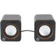MANHATTAN Lautsprecher fr PC und Laptop 2600 Series zwei verbundene Lautsprecher 1.4 m USB-Kabel USB-C/USB-A-Adapter schwarz/orange