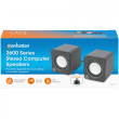 MANHATTAN Lautsprecher fr PC und Laptop 2600 Series zwei verbundene Lautsprecher 1.4 m USB-Kabel USB-C/USB-A-Adapter schwarz/silber