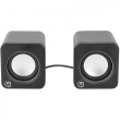 MANHATTAN Lautsprecher fr PC und Laptop 2600 Series zwei verbundene Lautsprecher 1.4 m USB-Kabel USB-C/USB-A-Adapter schwarz/silber