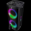 Portable speaker SVEN PS-950, black, power output 2x80W (RMS), TWS, Bluetooth, IPx4, FM, USB, microSD, LED-display, lithium battery