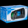 SVEN PS-655 2x25W; LED display; TWS; FM radio; AUX; USB/SD-card support;Lighting; Microphone input (karaoke); Remote Control; Built-in equalizer
