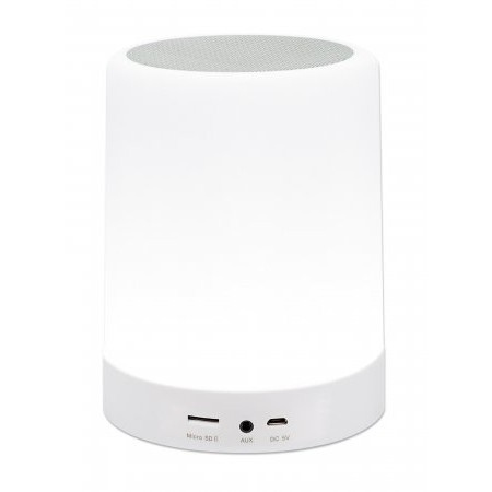 MANHATTAN LED-Bluetooth-Lautsprecher LED-Licht mit drei Helligkeitsstufen und sechs Farben MicroSD-Kartenslot 3.5-mm-Klinke