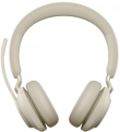 Jabra Evolve2 65 MS Stereo - Headset - on-ear - Bluetooth - wireless - USB-A - noise isolating - beige - Certified for Microsoft Teams 