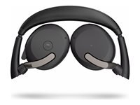 JABRA Evolve2 65 Flex MS Stereo Headset on-ear Bluetooth wireless active noise cancelling USB-C black wireless charge pad MS Tea
