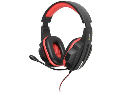 Tracer EXPERT - Headphones with mic - full size - wired - 3.5 mm jack - black, red 