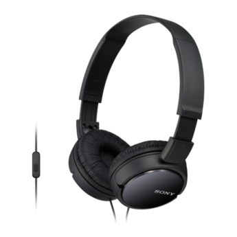 Sony MDR-ZX110AP - Headphones with mic - full size - wired - 3.5 mm jack - black