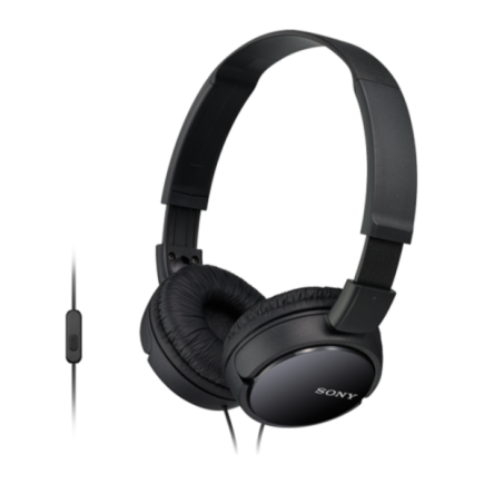 Sony MDR-ZX110AP - Headphones with mic - full size - wired - 3.5 mm jack - black