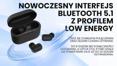 Savio TWS-09 IPX5 headphones/Kõrvaklapid mikrofoniga Wireless In-ear Music Bluetooth Black