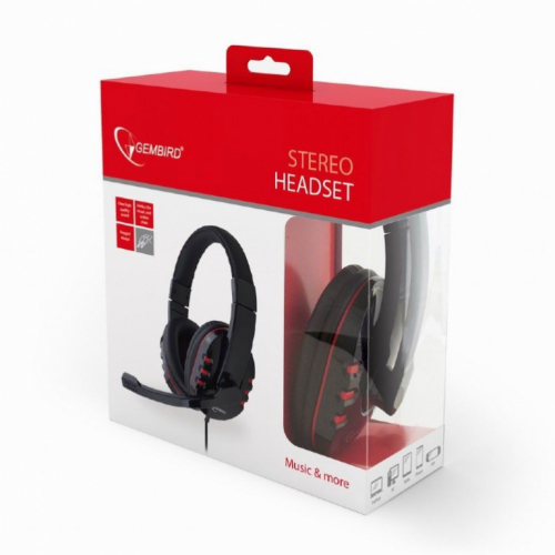 Gembird GHS-402 headphones/Kõrvaklapid mikrofoniga Wired Head-band Gaming Black