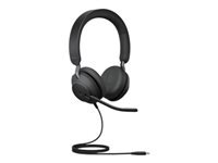 JABRA Evolve2 40 SE MS Stereo Headset on-ear wired USB-C noise isolating Certified for Microsoft Teams