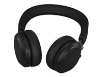JABRA Evolve2 75 Headset on-ear Bluetooth wireless active noise cancelling USB-C noise isolating black Certified for Microsoft T