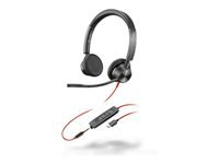 HP Poly Blackwire 3325 Stereo Microsoft Teams Certified USB-C Headset +3.5mm Plug +USB-C/A Adapter