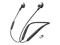 JABRA Evolve 65e MS Earphones with mic in-ear behind-the-neck mount Bluetooth wireless USB noise isolating