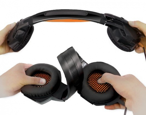 REAL-EL GDX-7700 SURROUND 7.1 gaming headphones with Microphone, black-orange