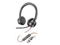 HP Poly Blackwire 8225 Stereo USB-C Headset +USB-C/A Adapter