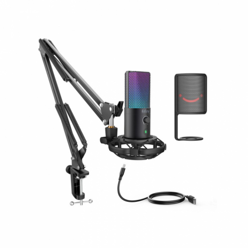 FIFINE T669 PRO3 Wired Microphone with RGB Lighting and Stand | USB