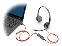 HP Poly Blackwire 3225 Stereo USB-C Kõrvaklapid mikrofoniga +3.5mm Plug +USB-C/A Adapter