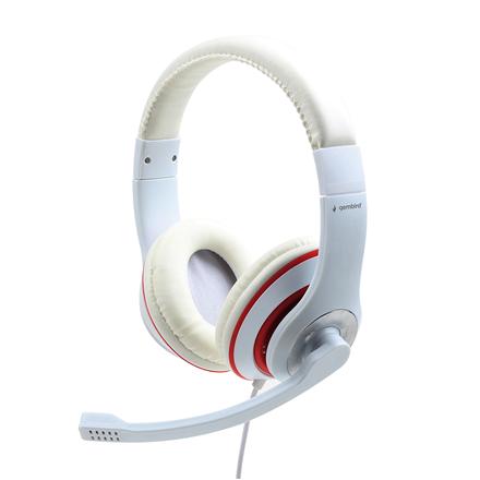 Gembird | Stereo Kõrvaklapid mikrofoniga | MHS 03 WTRD | 3.5 mm | Kõrvaklapid mikrofoniga | White with Red Ring