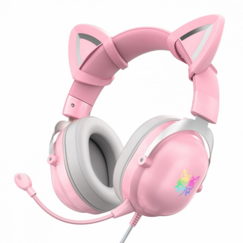 Onikuma Gaming Kõrvaklapid mikrofoniga X11 cat ear USB pink