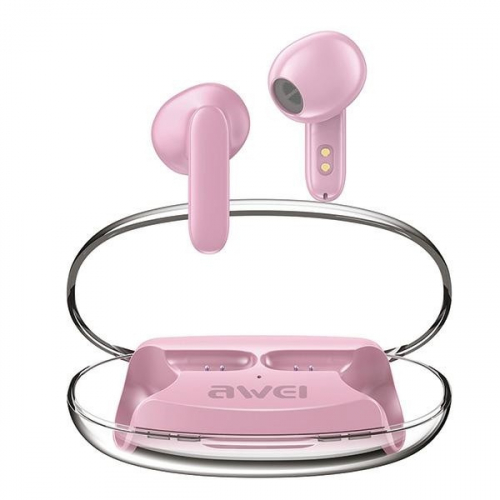AWEI Bluetooth Headphones 5.3 T85 ENC TWS pink