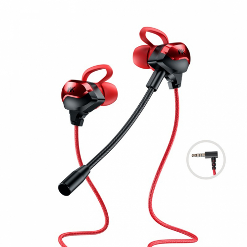 WEKOME Wired headphones for gamers jack 3,5mm red
