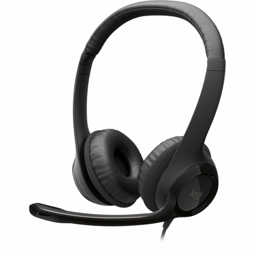 Logitech H390 USB Stereo Headset with Noise Cancelling Microphone, USB-A, in-Line Controls for Video Meetings