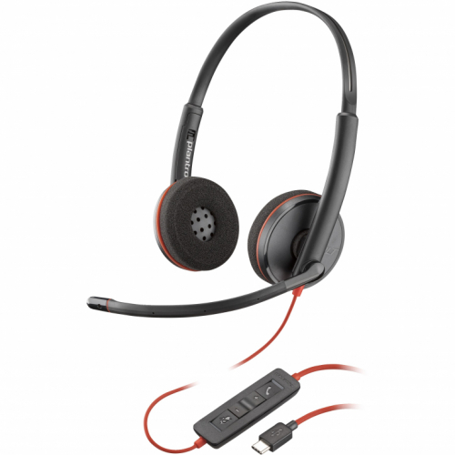 HP Poly Blackwire 3220 Stereo USB-C Headset +USB-C/A Adapter (Bulk) (209749-201/209745-201)