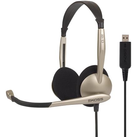 Koss | Headphones | CS100USB | Wired | On-Ear | Mikrofon | Noise canceling | Gold 194556