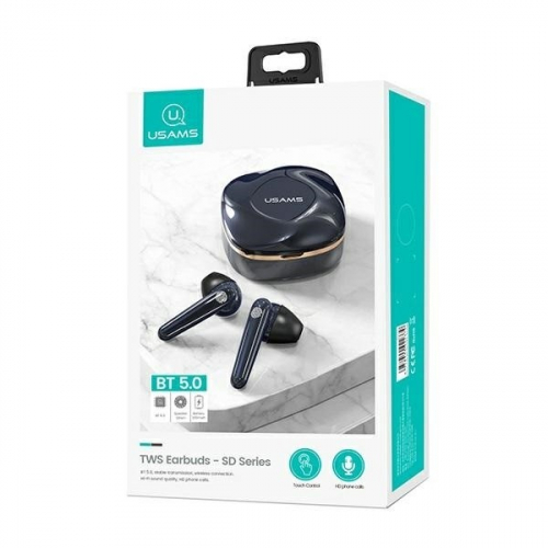 USAMS Bluetooth Headphones TW S 5.0 SD Series blue