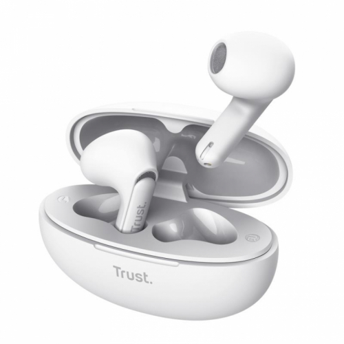 Kõrvaklapid mikrofoniga EARPHONES YAVI BT ENC/WHITE 25173 TRUST