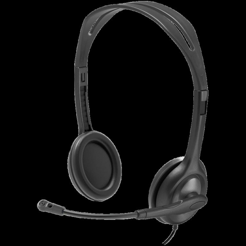 LOGITECH H111 Corded Stereo Headset - BLACK - 3.5 MM