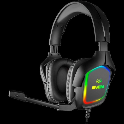 Gaming headphones with Microphone AP-U750MV, black (USB, RGB)