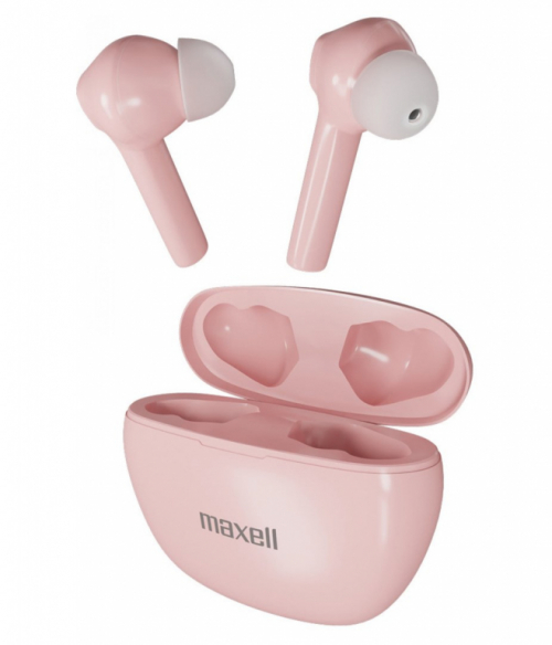 Maxell Dynamic+ wireless headphones with charging case Bluetooth pink