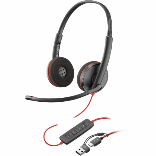 Poly Blackwire 3220 - Blackwire 3200 Series - headset - on-ear - wired - USB-C + USB-C/A Adapter