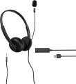Energy Sistem Headset Office 2+ Black, USB and 3.5 mm plug, volume control, retractable boom mic