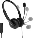 Energy Sistem Headset Office 2+ Black, USB and 3.5 mm plug, volume control, retractable boom mic