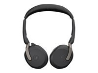 JABRA Evolve2 65 Flex MS Stereo Headset on-ear Bluetooth wireless active noise cancelling USB-A black Certified for Microsoft Te