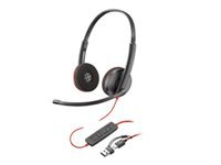 HP Poly Blackwire 3220 Stereo USB-C Headset +USB-C/A Adapter