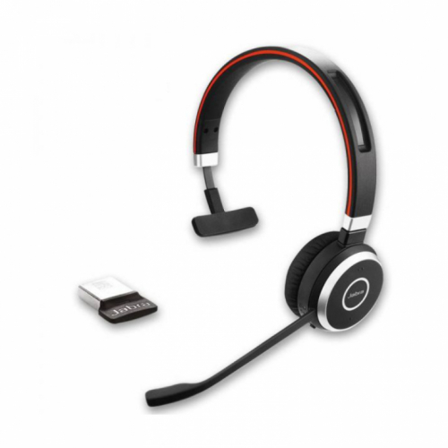 Jabra Evolve 65 SE MS Mono Wireless Kõrvaklapid mikrofoniga, Bluetooth, USB-A, Link 390a, Juoda