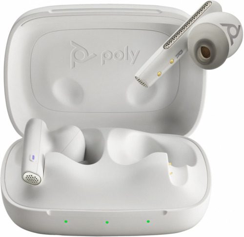 POLY Voyager Free 60 UC M White Sand Earbuds +BT700 USB-A Adapter +Basic Charge Case