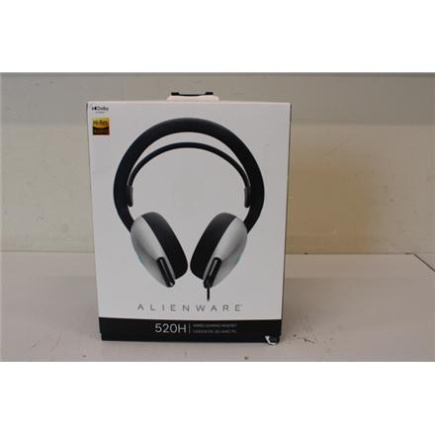 Восстановленный. Dell Alienware Wired Gaming Headset - AW520H (Lunar Light), UNPACKED, USED,  DAMAGED PACKAGING | Dell | Alienware Wired Gaming Headset | AW520H | Wired | Over-Ear | UNPACKED, USED,  DAMAGED PACKAGING | Noise canceling 545-BBFJSO