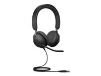 JABRA Evolve2 40 SE MS Stereo Headset on-ear wired USB-A noise isolating Certified for Microsoft Teams