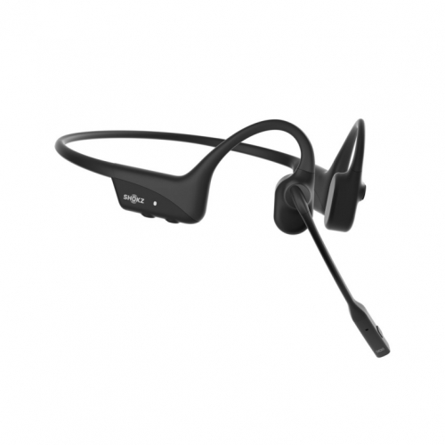 SHOKZ OpenComm2 Wireless Bluetooth Bone Conduction Videoconferencing Kõrvaklapid mikrofoniga | 16 Hr Talk Time, 29m Wireless Range, 1 Hr Charge Time | Includes Noise Cancelling Boom Mic, Black (C110-AN-BK)