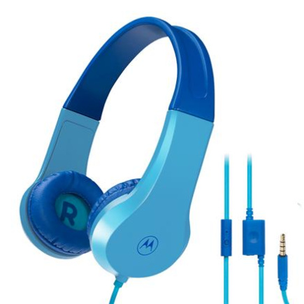 Motorola | Kids Wired Headphones | Moto JR200 | Over-Ear | Built-in Microphone | 3.5 mm plug | Blue
