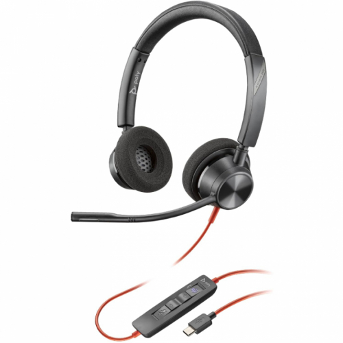 Poly Blackwire 3320 Stereo Microsoft Teams Certified USB-C Headset +USB-C/A Adapter (214012-01) HP