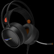 CANYON INTERCEPTOR GH-8A, Gaming Kõrvaklapid mikrofoniga 3.5mm jack plus USB connector for LED backlight, adjustable Mikrofon and volume control, with 2in1 3.5mm adapter, cable 2M, Black and Orange, 0.36kg