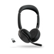Jabra Evolve2 65 Flex MS Stereo Wireless Kõrvaklapid mikrofoniga, Bluetooth, USB-A, Black