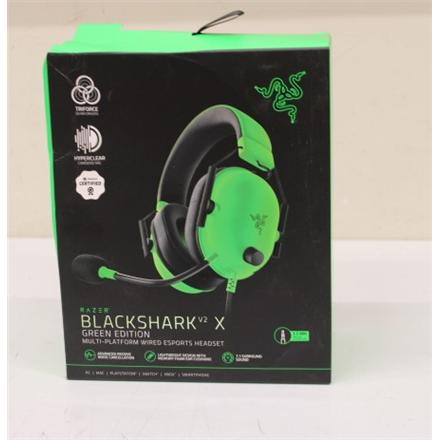 Renew. Razer BlackShark V2 X Gaming Headset, Over-Ear, Wired, Green | Razer | Gaming Headset | BlackShark V2 X | Wired | Over-Ear | DAMAGED PACKAGING RZ04-03240600-R3M1SO