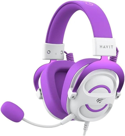 Havit H2002E - gaming headphones, white and purple
