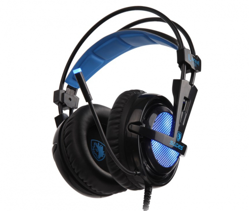 Sades Locust Plus 7.1 Surround Gaming Headphones Black-Blue